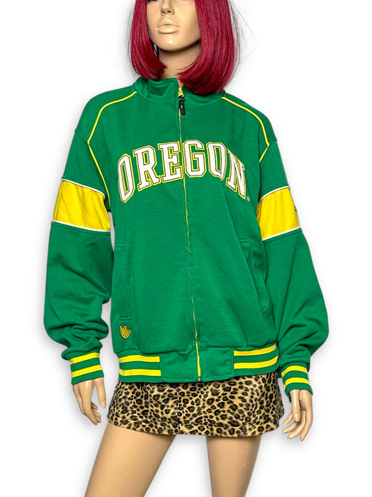 90’s/Y2K Oregon Ducks Green Zip-Up Jacket (L)