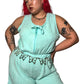 80’s Linda Aqua Blue Terrycloth Romper (3X)
