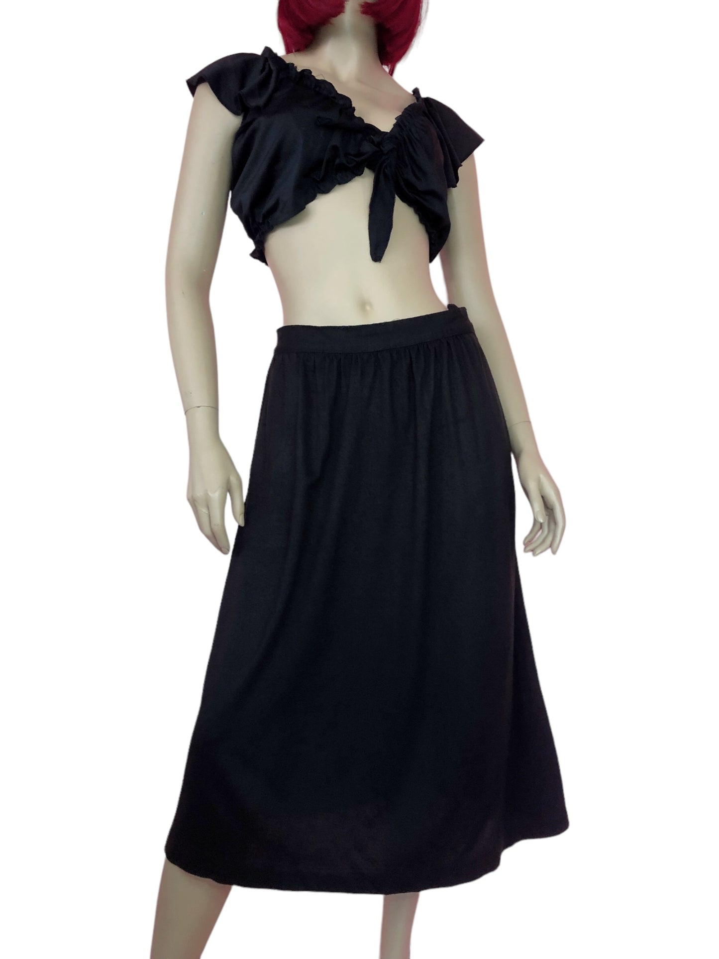 80’s Topics California Black A-Line Skirt (M/L)