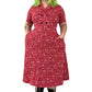 90’s Liz Claiborne Red Retro Print Midi Shirt Dress (L)