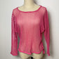 Vintage Pink Fishnet Long Sleeve Top (L/XL)