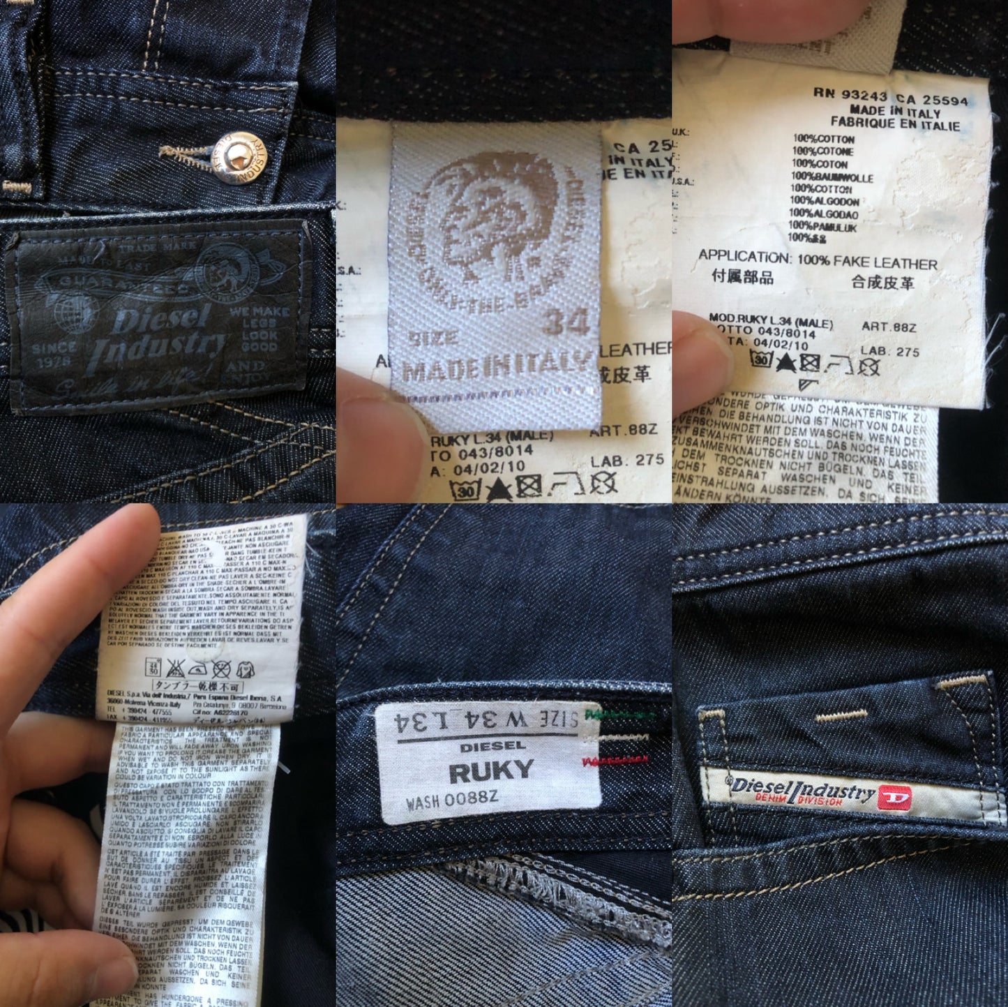 Y2K Diesel Dark Blue Ruky Jeans (XL)