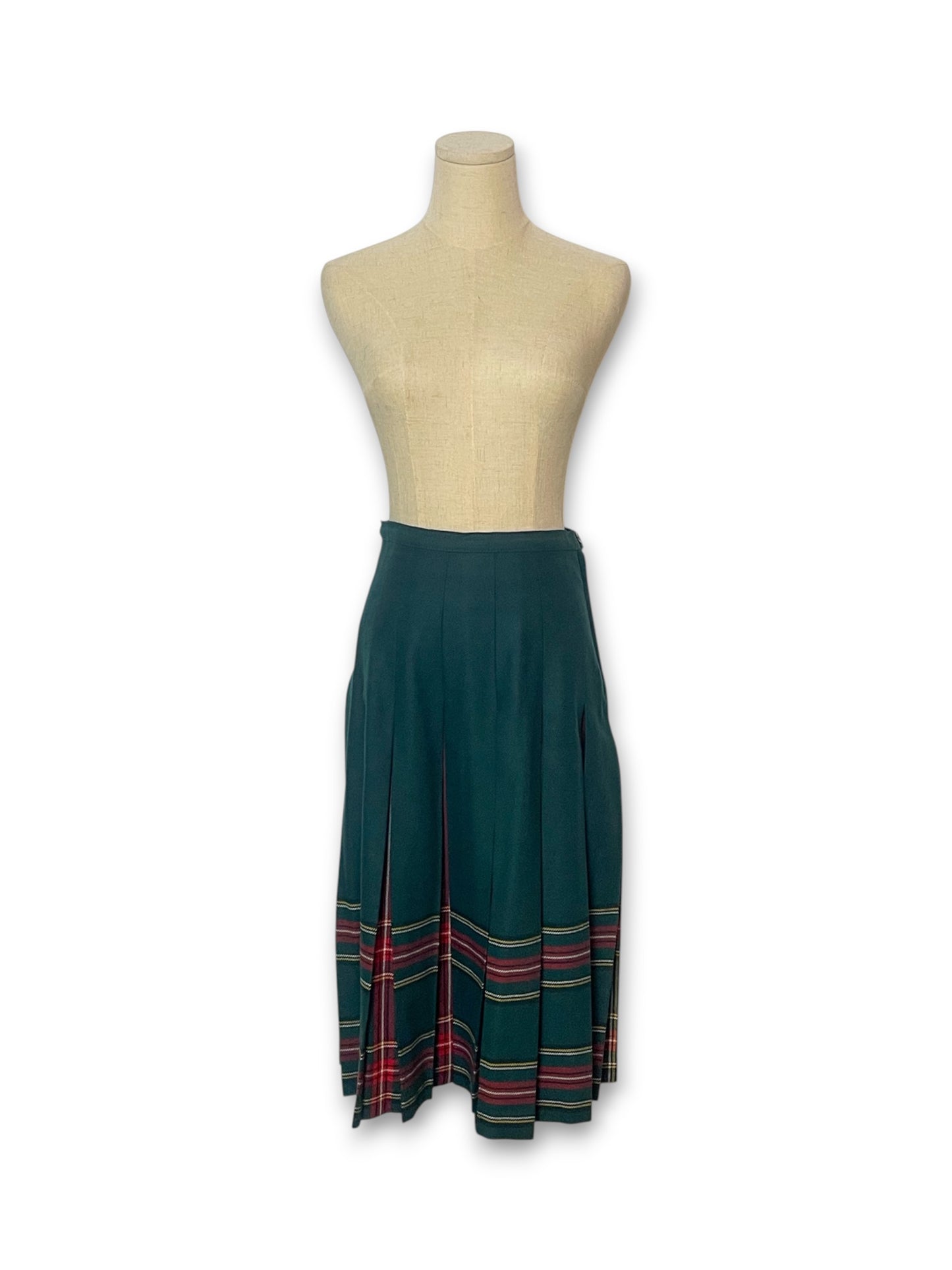 80’s Tartan Pleated Skirt (S)