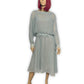 Vintage Gray Periwinkle Chiffon Dress (S/M)