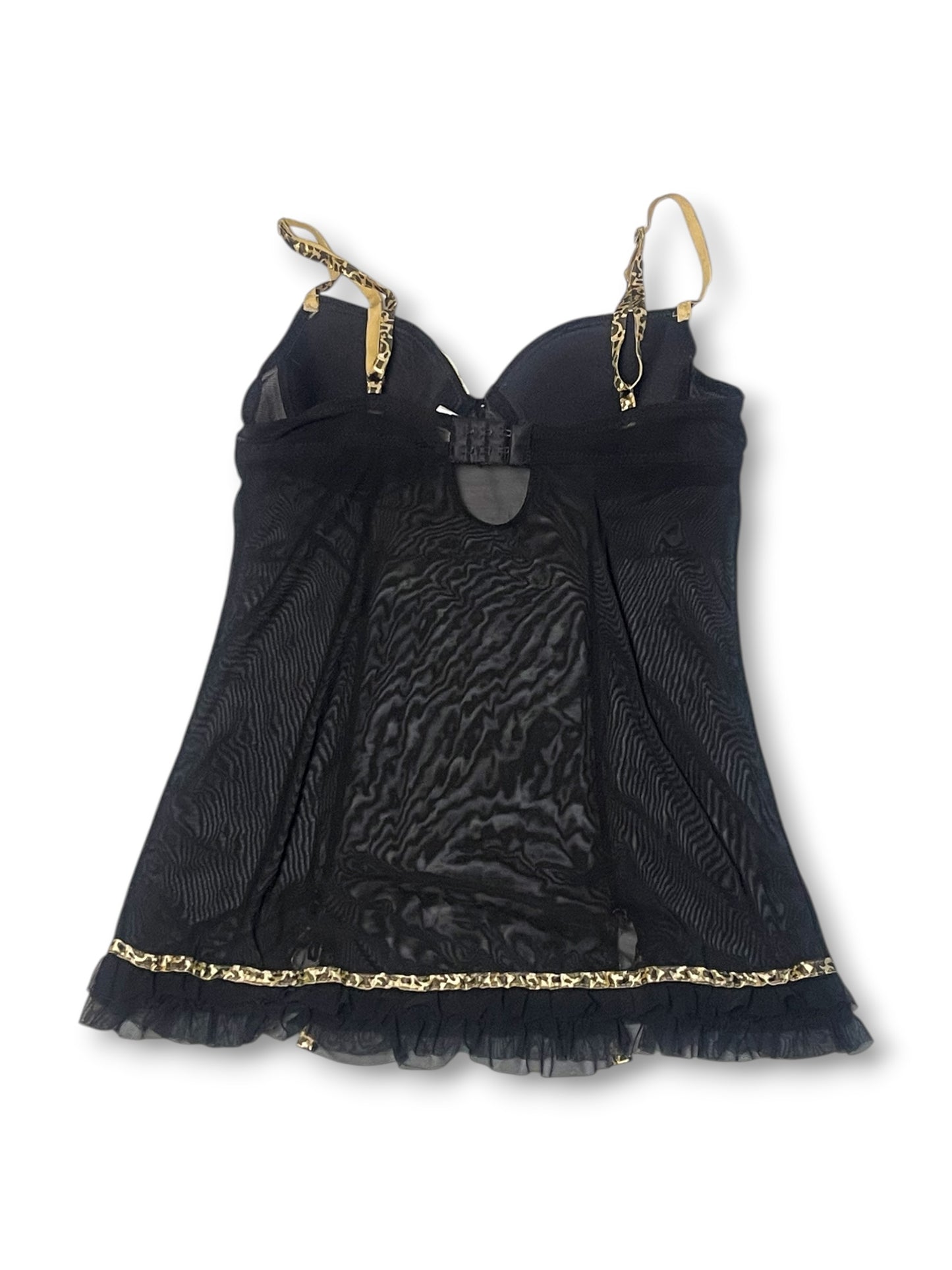 Y2K Black Leopard Chemise (L)