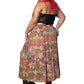 90’s August Max Woman Pink and Khaki Floral Print Skirt (2X)