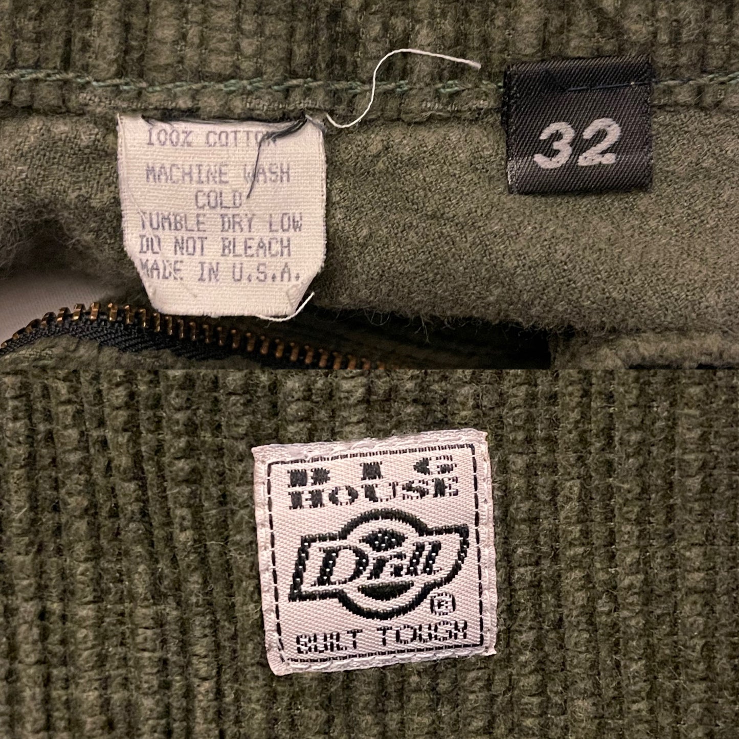 80’s/90’s Big House Drill Olive Green Corduroy Work Pants (L)