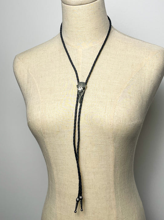 Raven Skull Bolo Tie