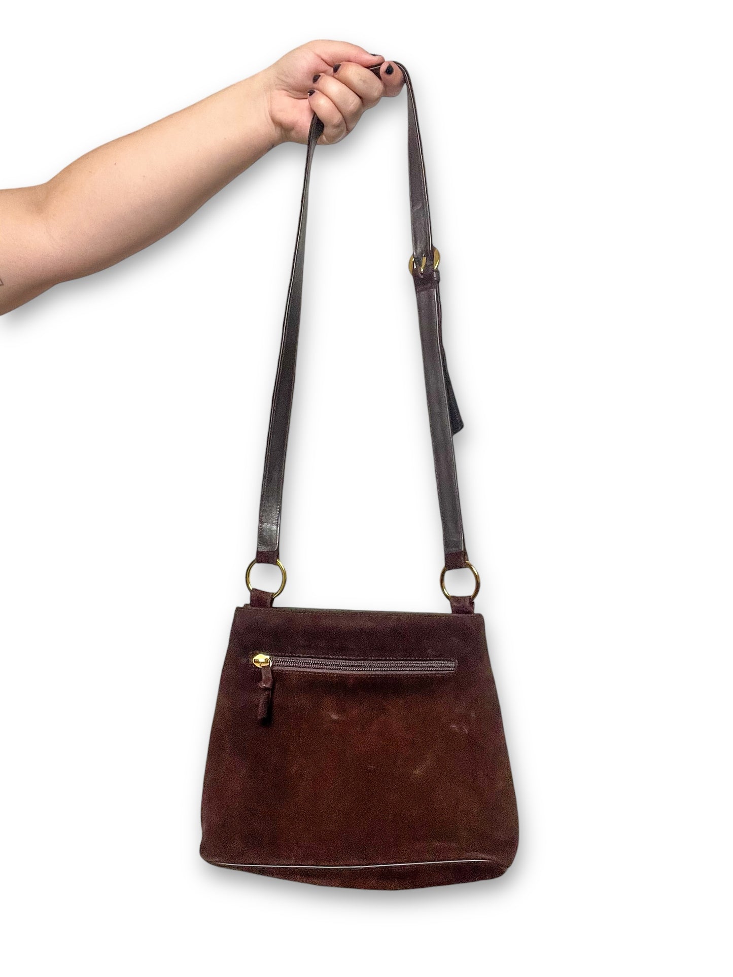 90’s By Paloma Picasso Brown Suede Shoulder Bag