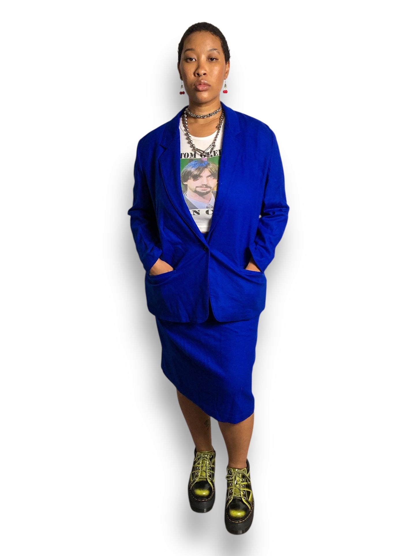 80’s/90’s Alfred Dunner Royal Blue Skirt Suit (XL)