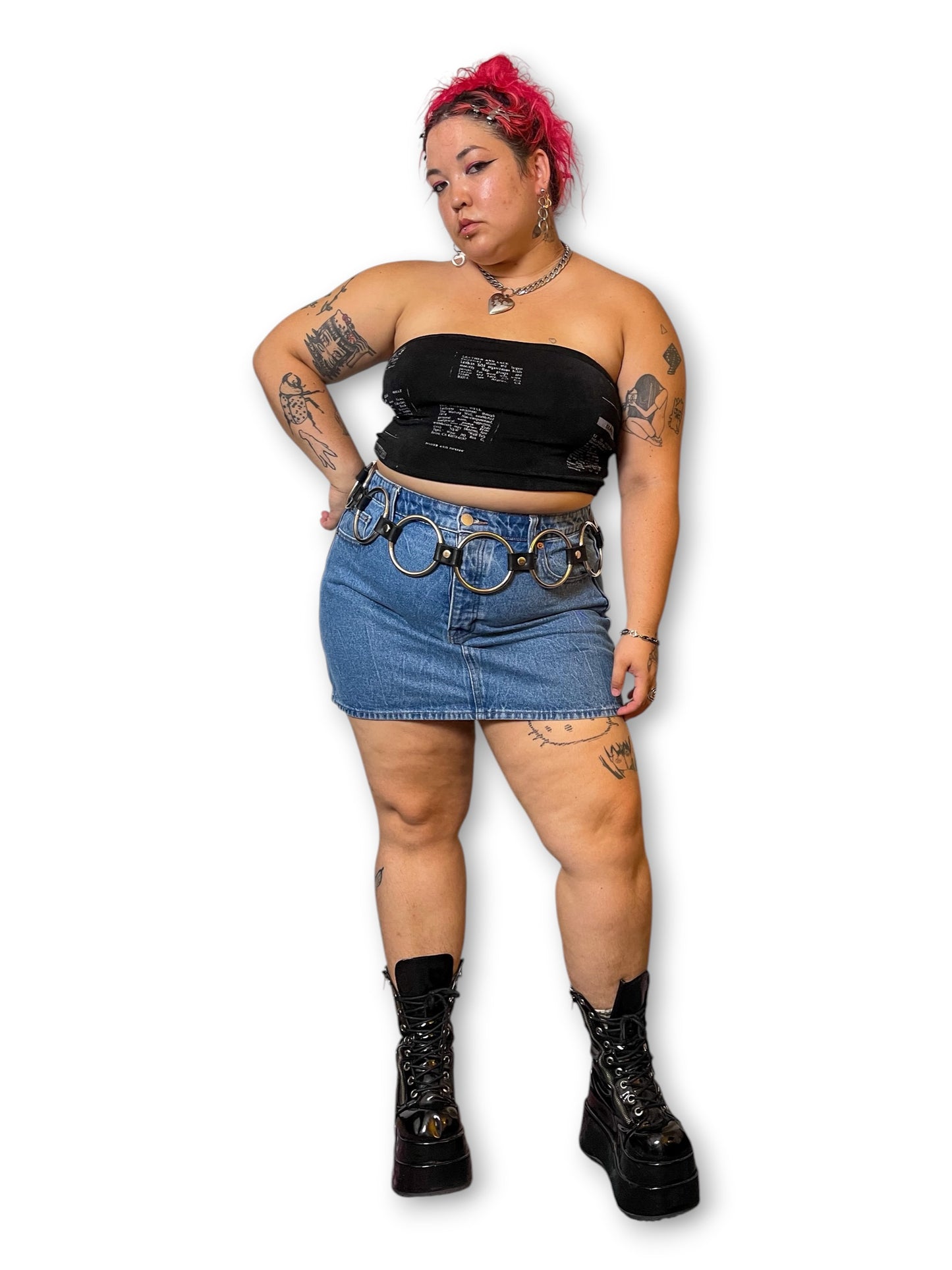 Denim Mini Skirt (1X)