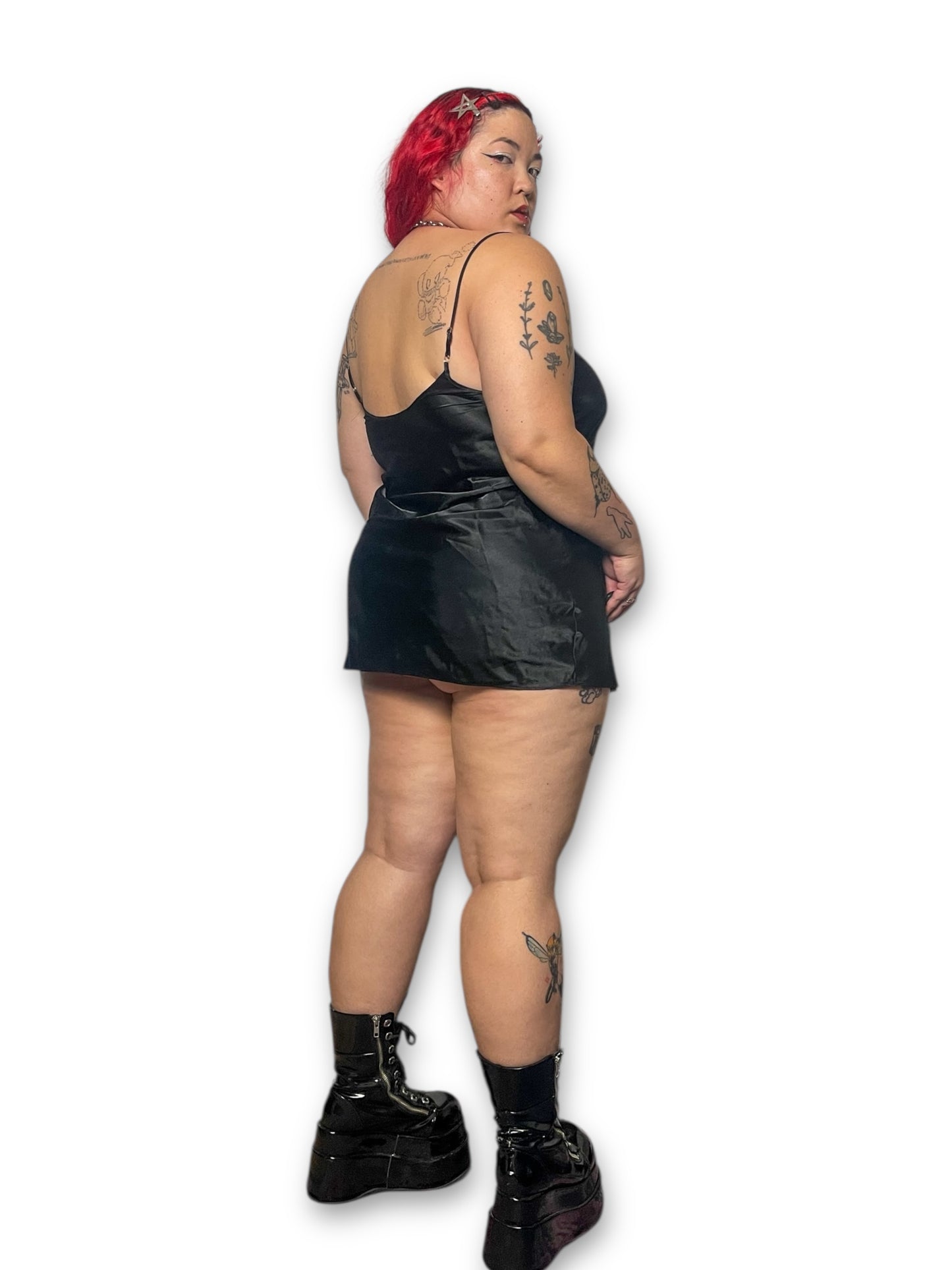 Y2K/Modern Morgan Taylor Black Satin Slip Dress (L)