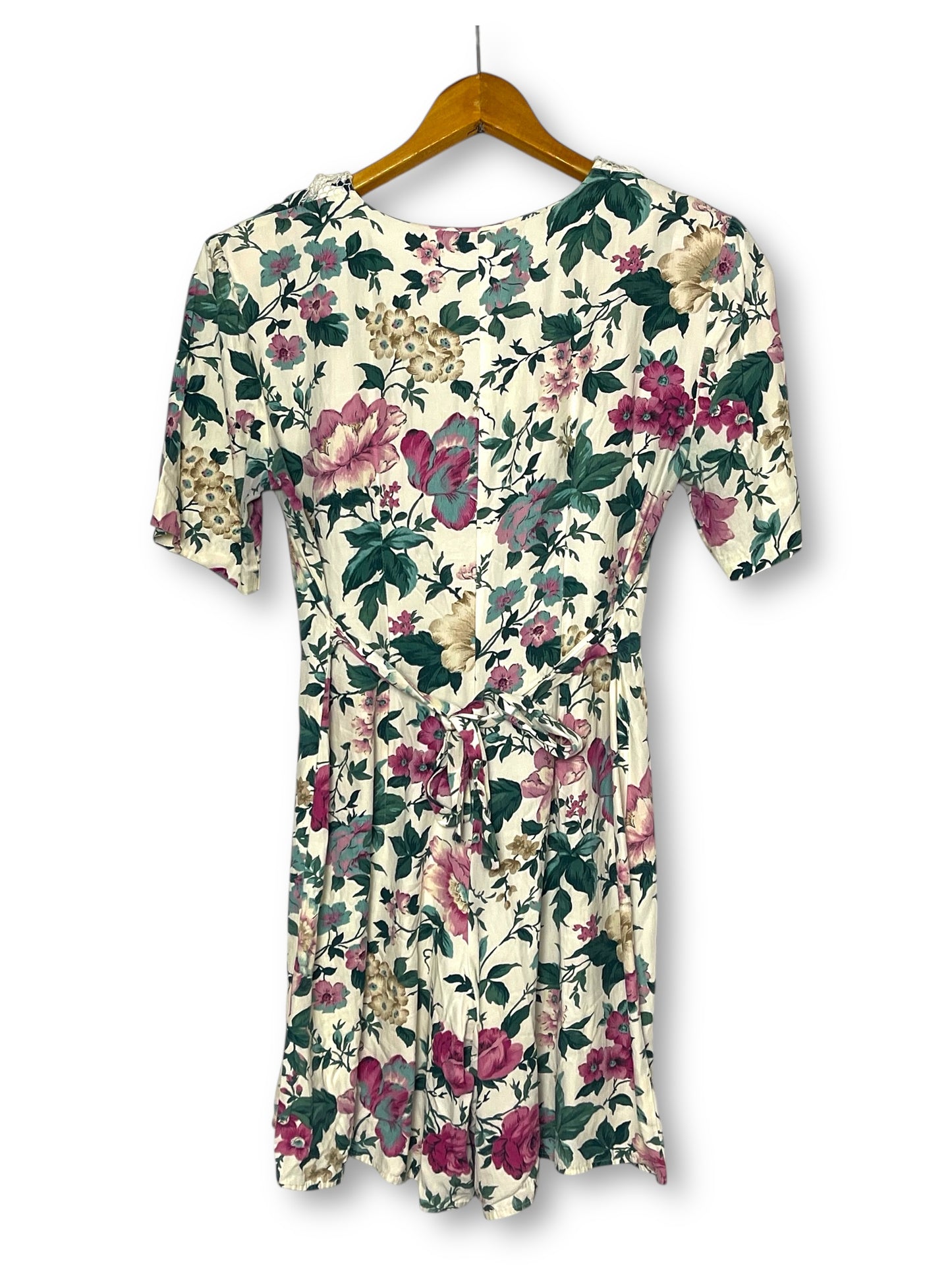 80’s En Focus White Floral Print Romper (M)