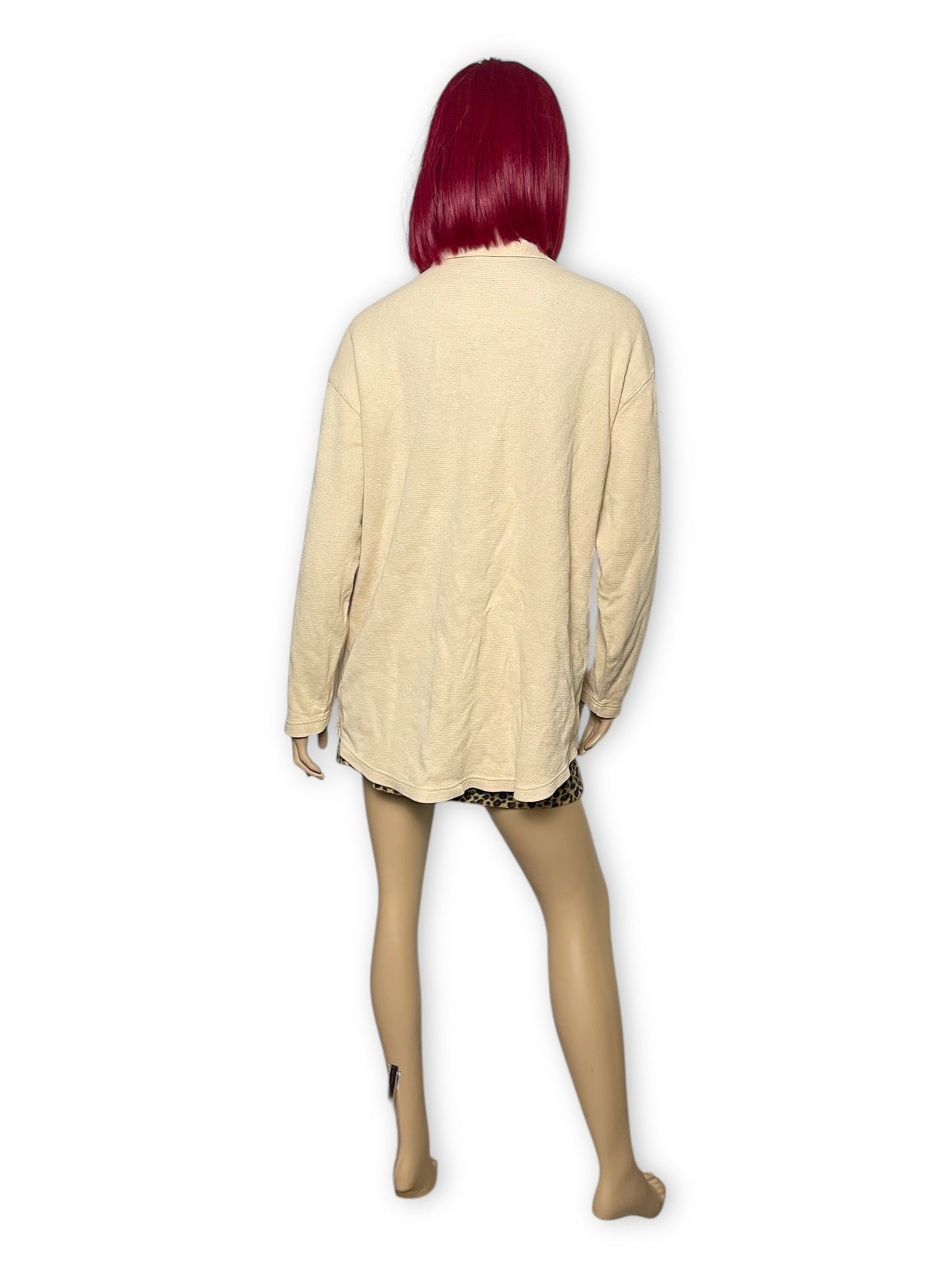 80’s/90’s Russ Berens Cream Knit Button Down Shirt (L)