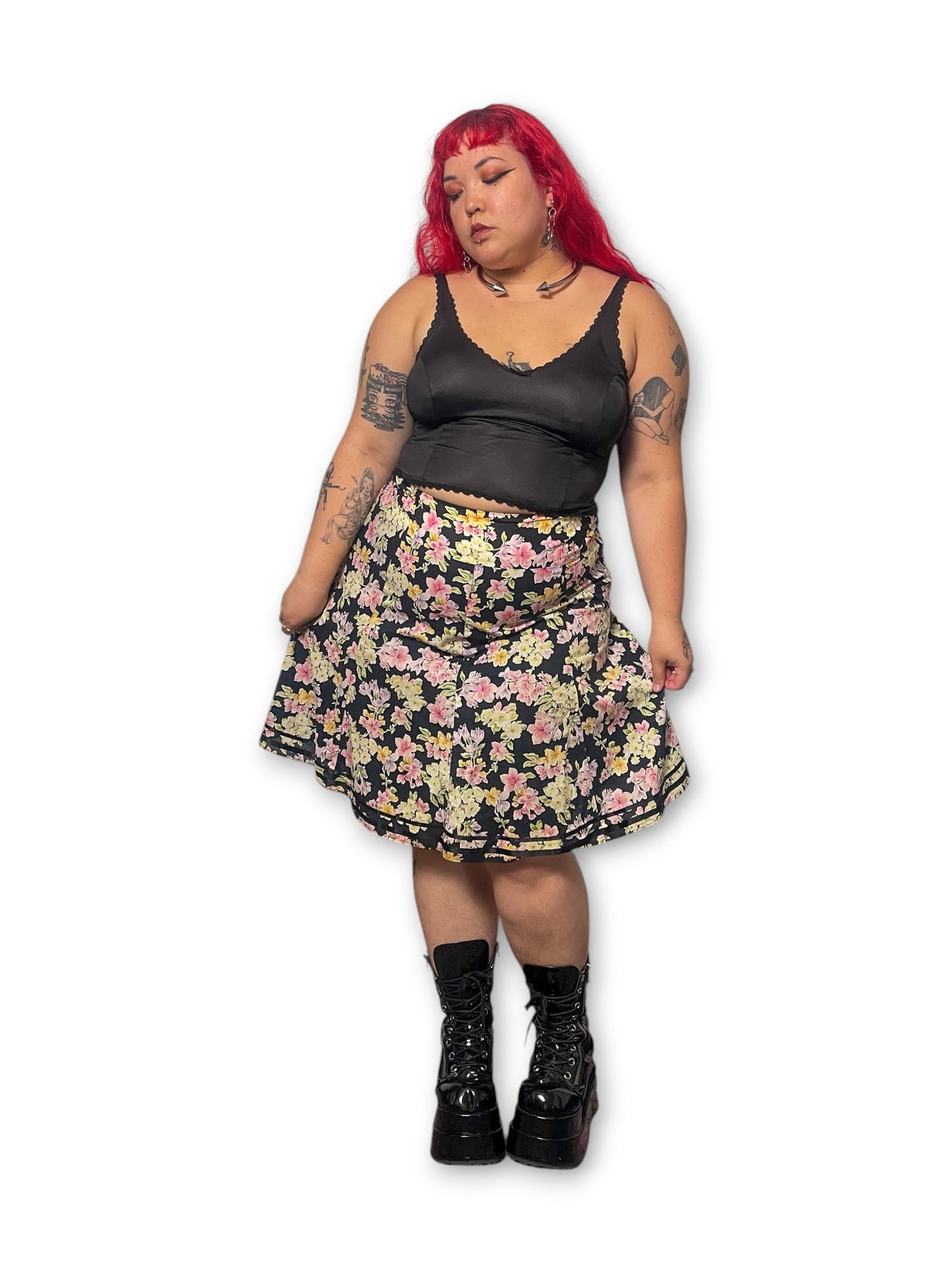 Y2K Floral A-Line Skirt (1X)