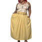 80’s/90’s Michael & Company Pale Yellow Pleated Midi Skirt (2X)