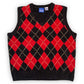 90’s/Y2K EP Pro Red and Black Argyle Sweater Vest (S)