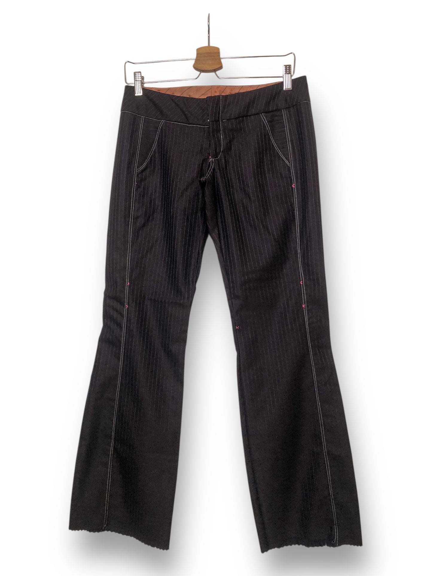 Black and Navy Blue Pinstripe Slacks (M)