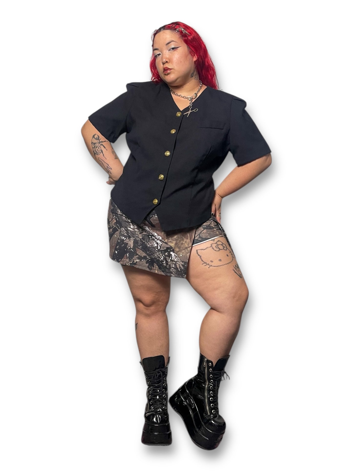 90’s Worthington Black Retro Blouse (2X/3X)