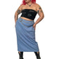 90’s Damasport Baby Blue Rib Knit Midi Skirt (3X)