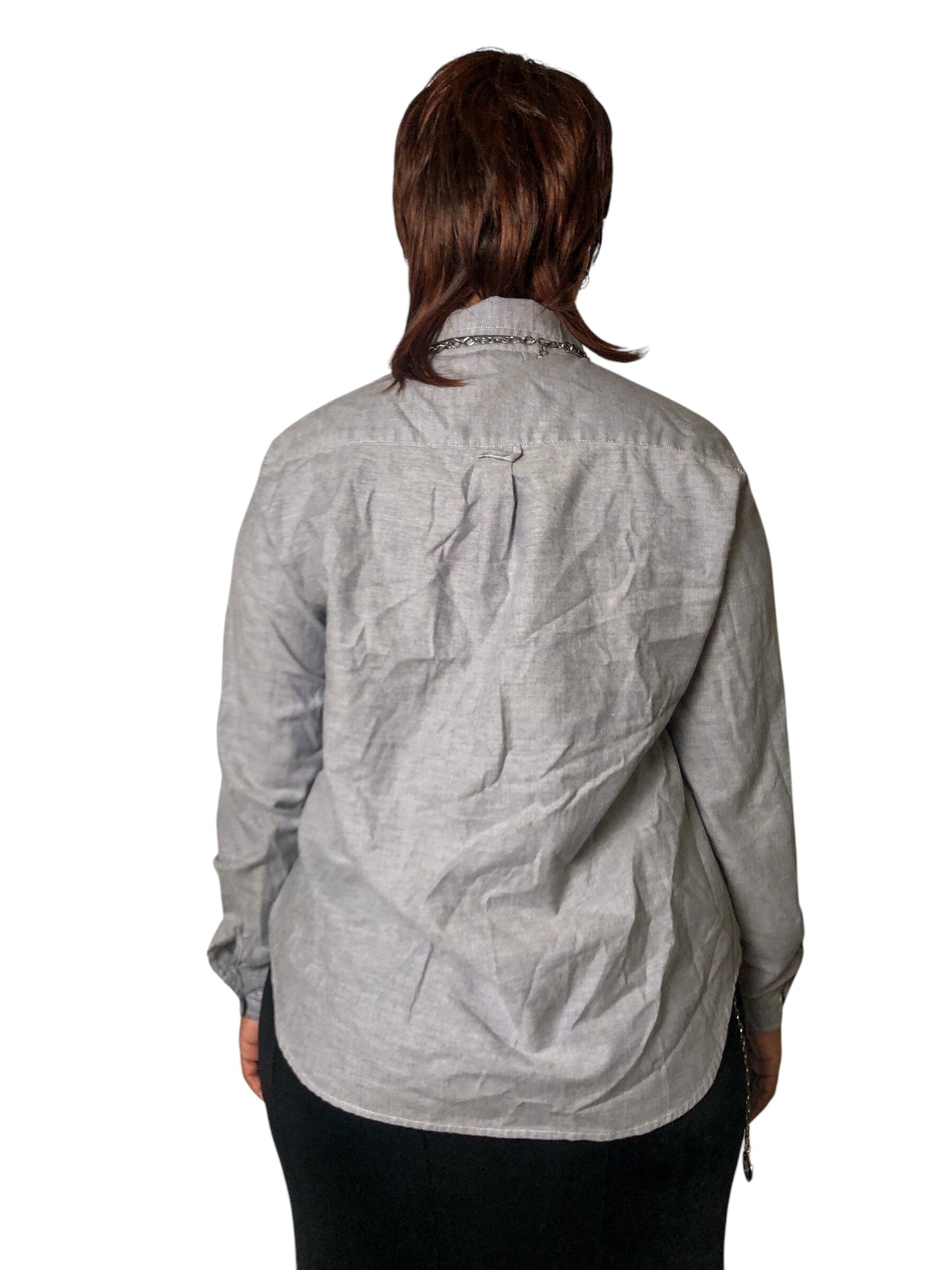 90’s/Y2K The Tall Collection Gray Button Down Shirt (2X)