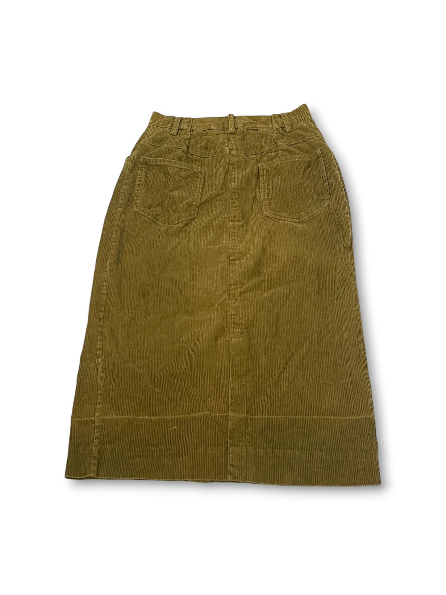 90’s/Y2K Olive Corduroy Midi Skirt (S/M)