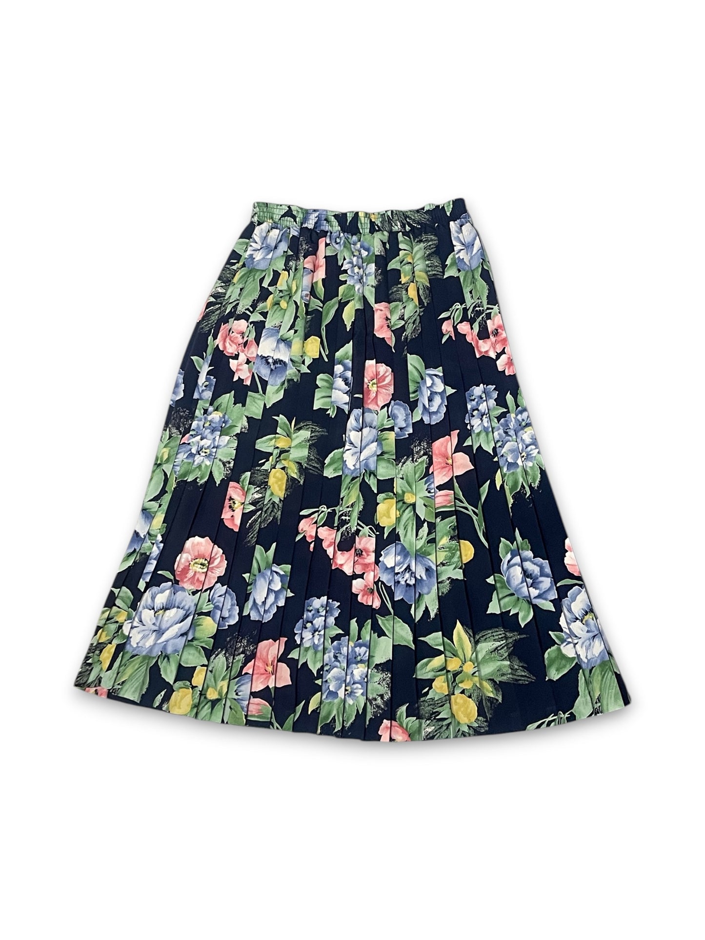 Y2K Retro Floral Pleated Skirt (M/L)