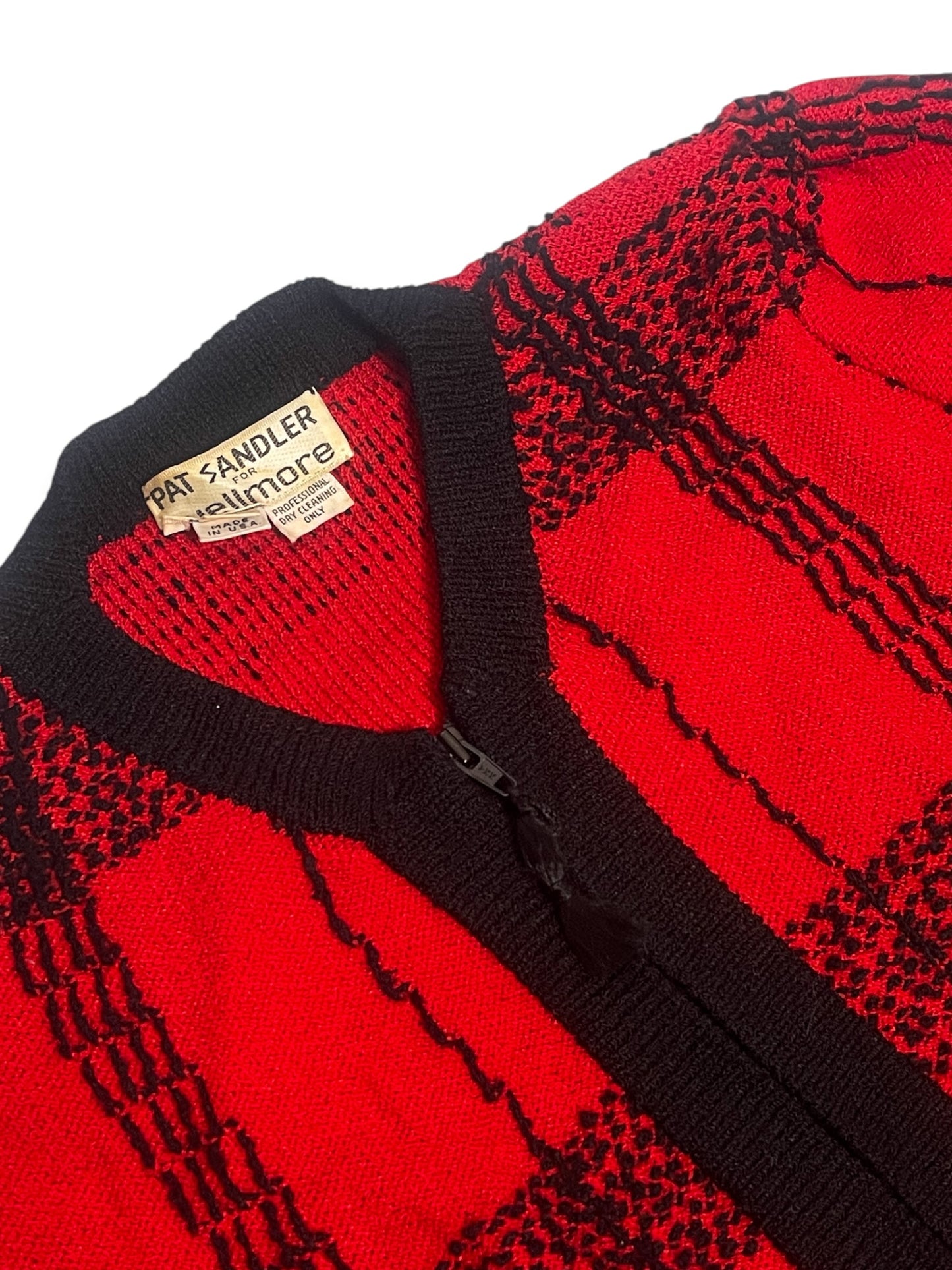 80’s Plaid Knit Cardigan Sweater (XS/S/M)