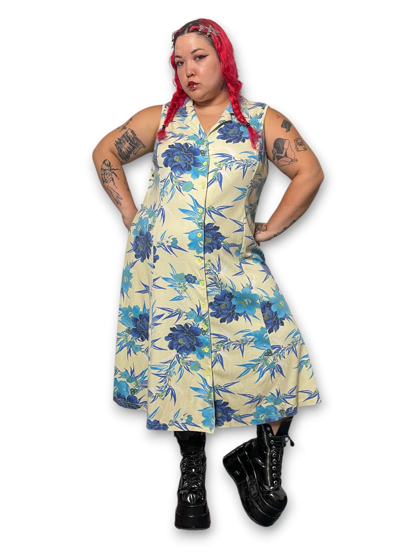 90’s/Y2K Floral Button Down Dress (3X)
