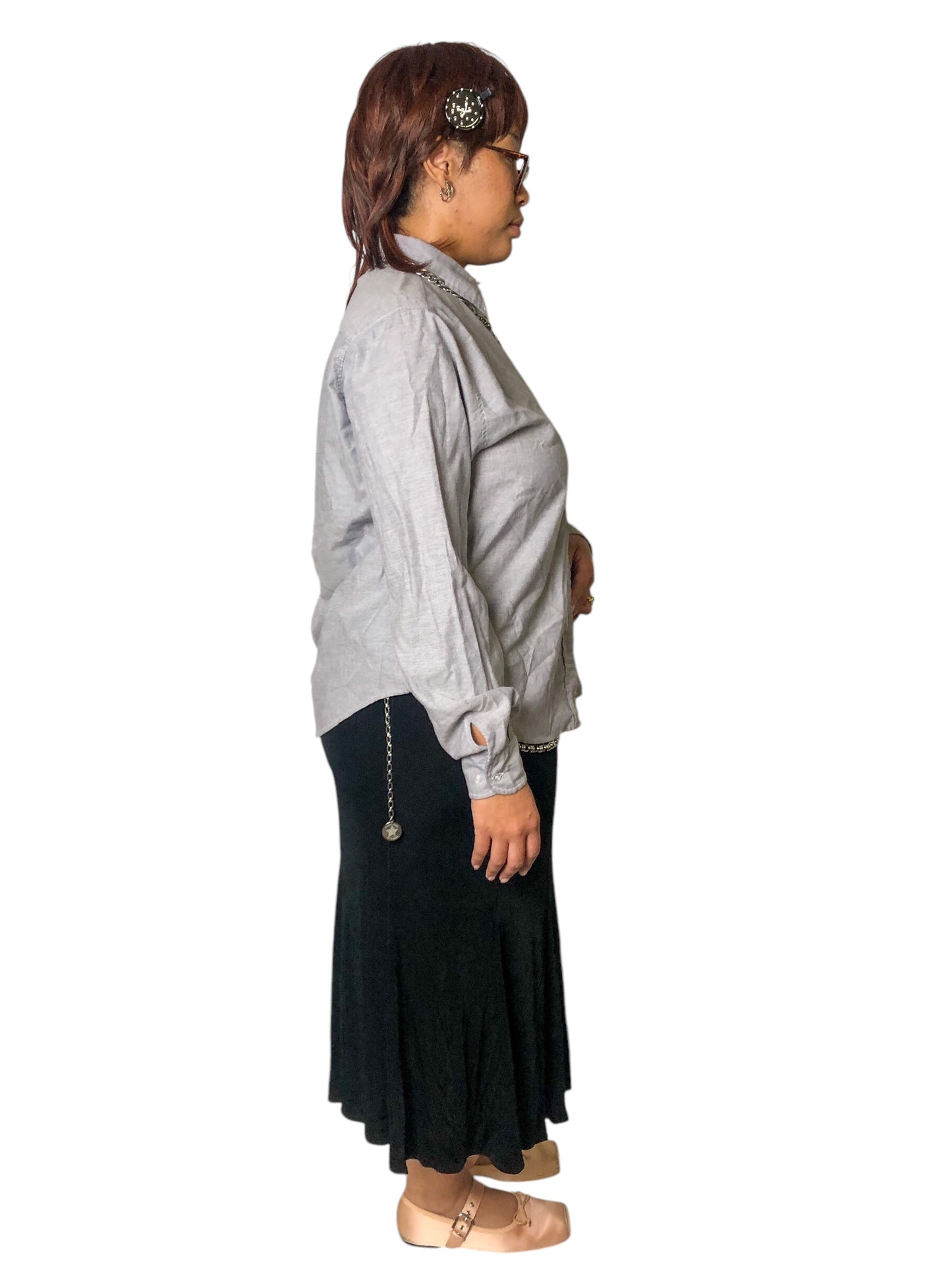 90’s/Y2K The Tall Collection Gray Button Down Shirt (2X)