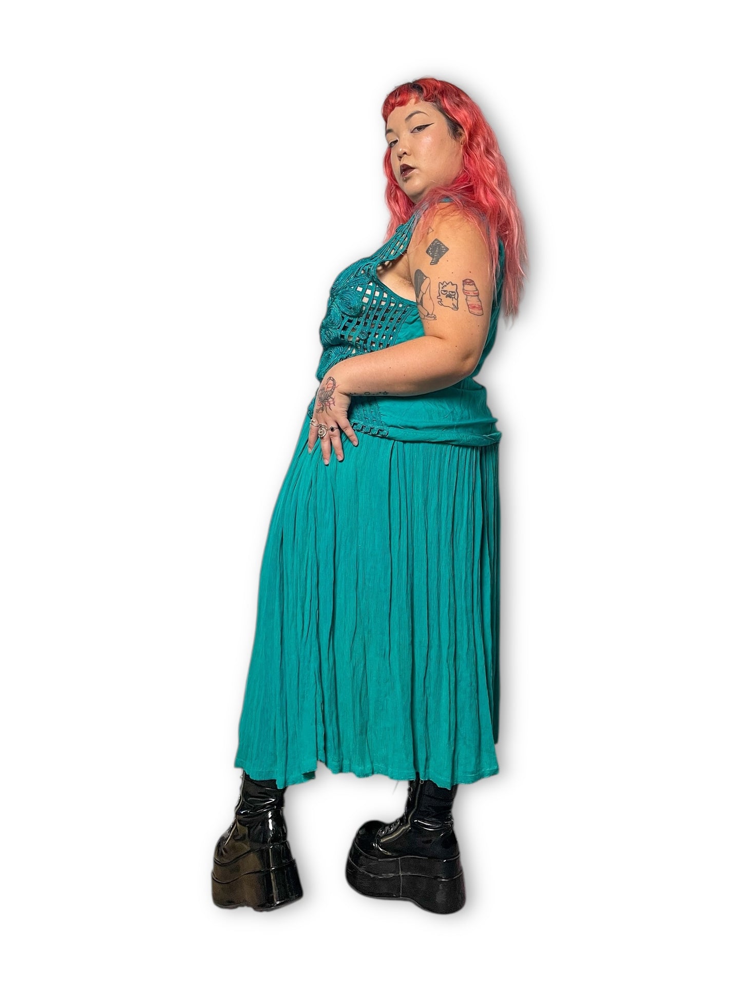 90’s Brownstone Woman Turquoise 2-Piece Set (2X)