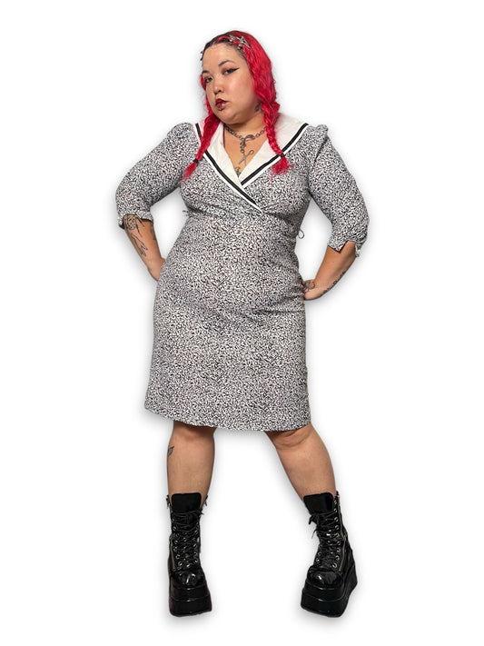 80’s Retro Print Sailor Dress (XL)