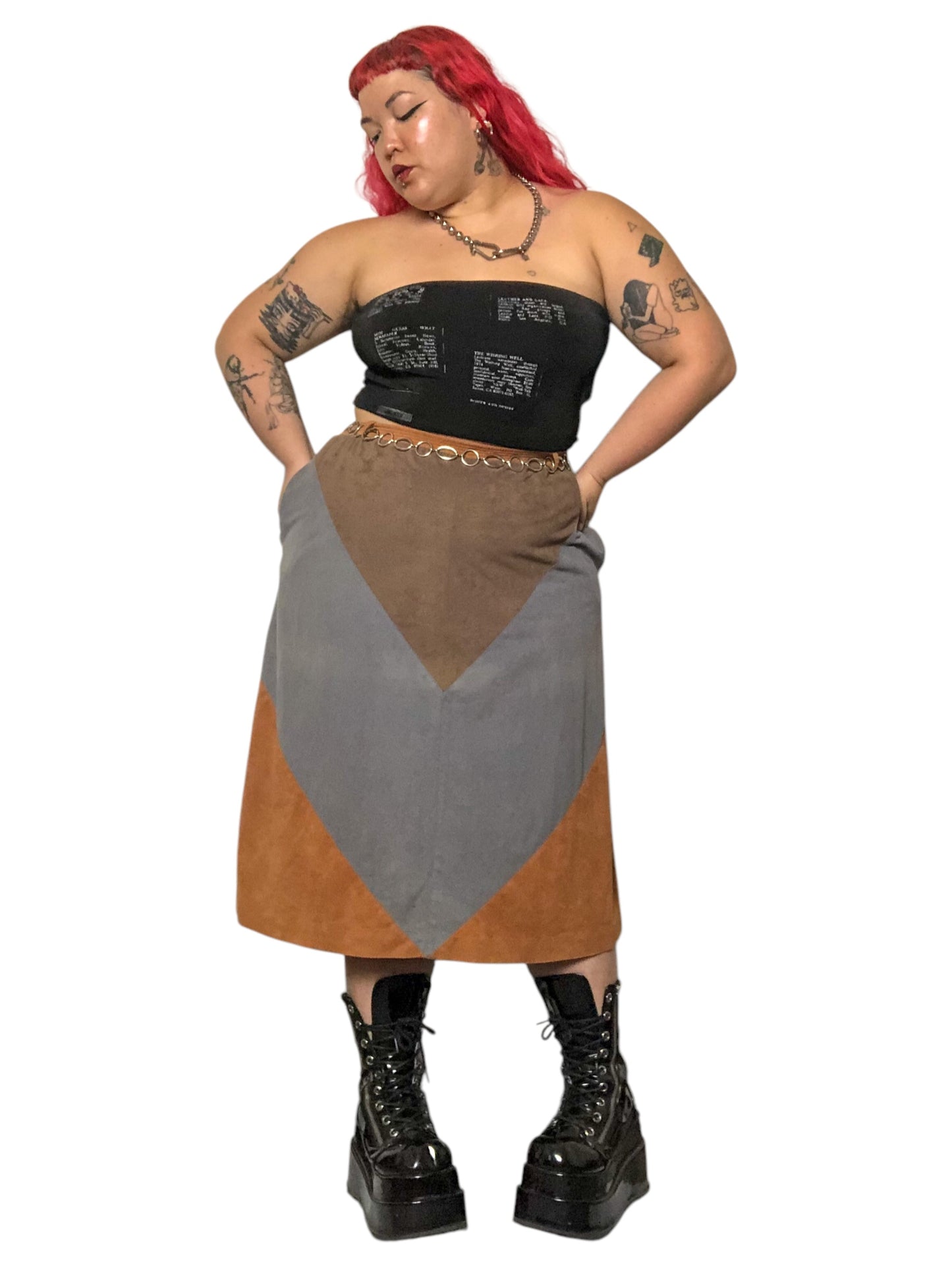 90’s Tumbleweeds Neutral Colorblock Skirt (XL/2X/3X)