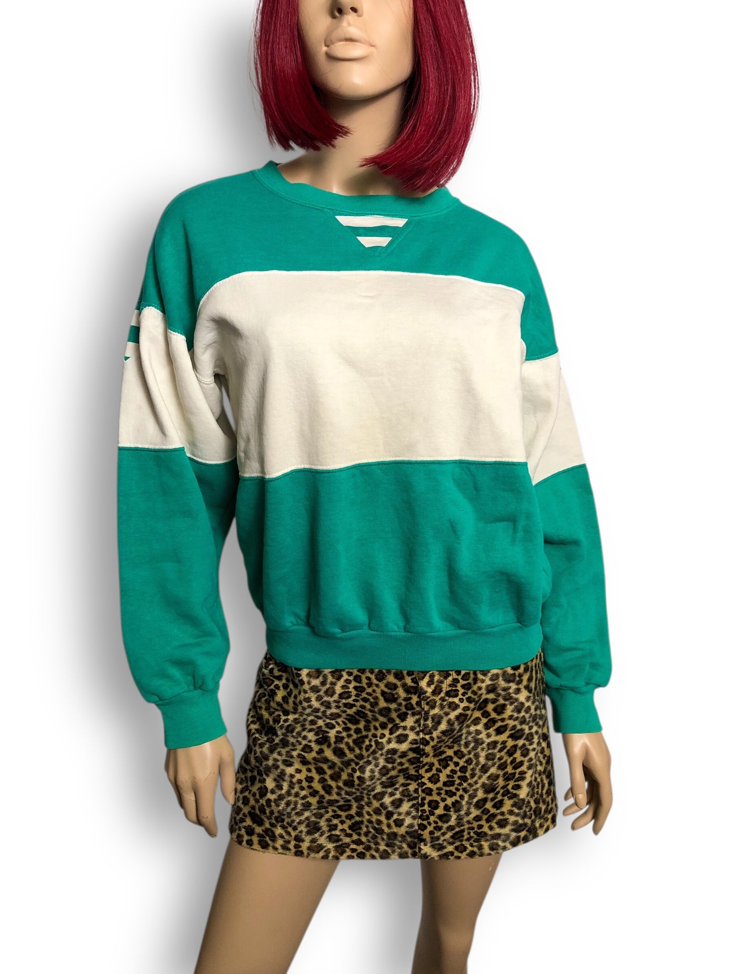 90’s Altitude Turquoise and White Retro Sweatshirt (M)