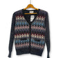 80’s Loubella Gray Argyle Knit Cardigan Sweater (L)