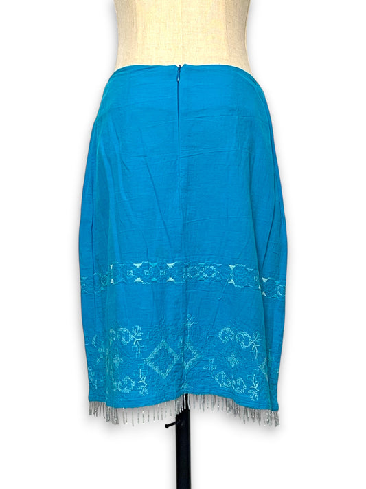 90’s/Y2K Turquoise Embroidered Skirt (S/M)