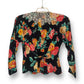 90’s Carole Little Black Floral Print Blouse (M)