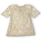 80’s/90’s Laurence Kazan White Floral Beaded Shirt (S)