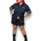 Y2K/Modern Navy Blue Work Shirt (XL/2X)