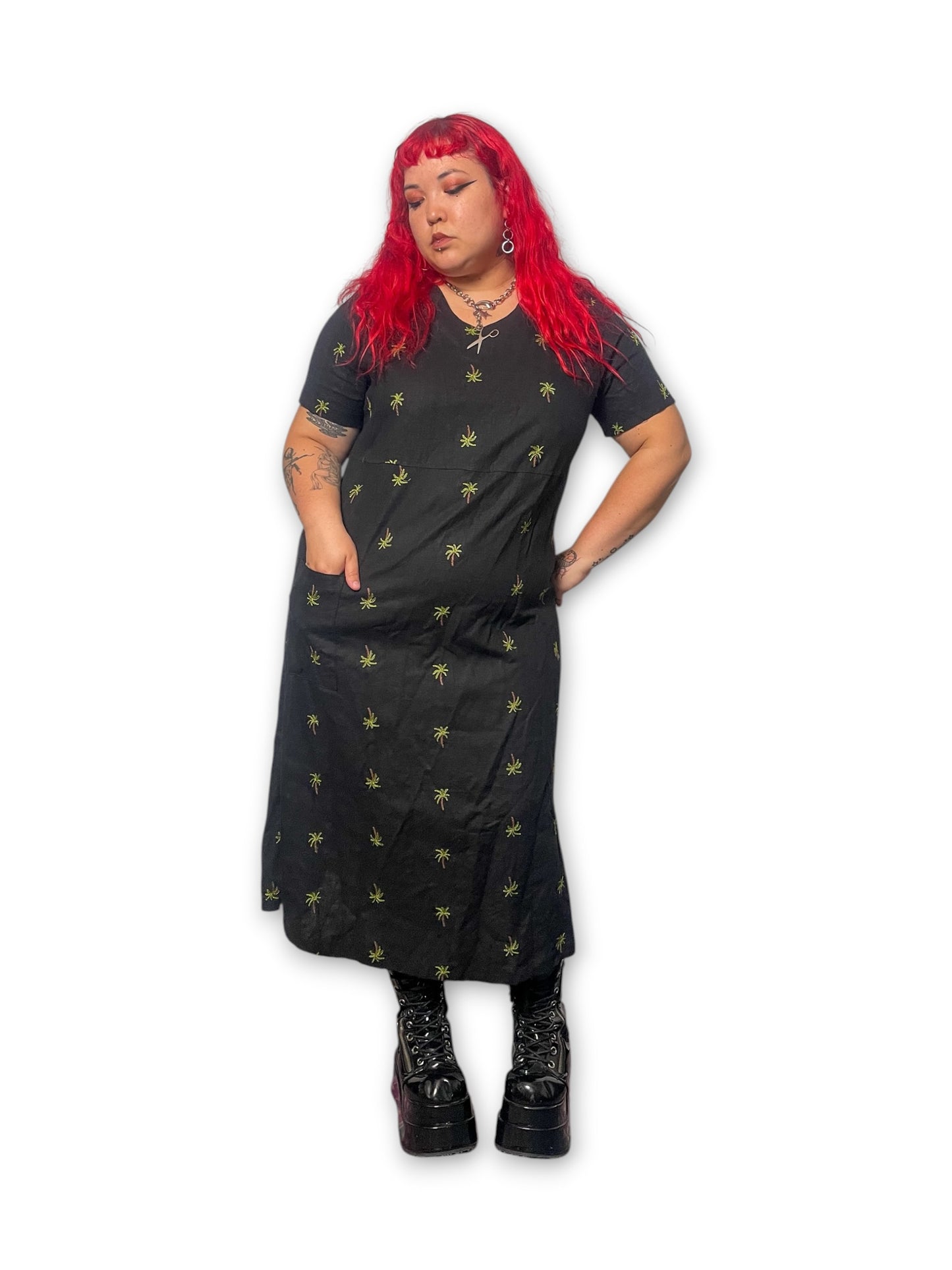 90’s/Y2K Embroidered Maxi Dress (1X)