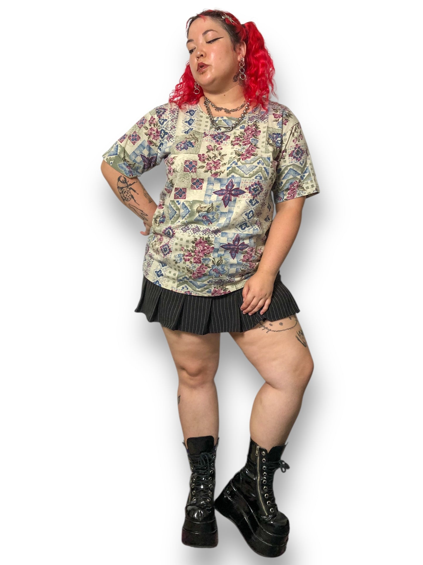 80’s/90’s Katelyn Rose Tan Patterned Shirt (2X)