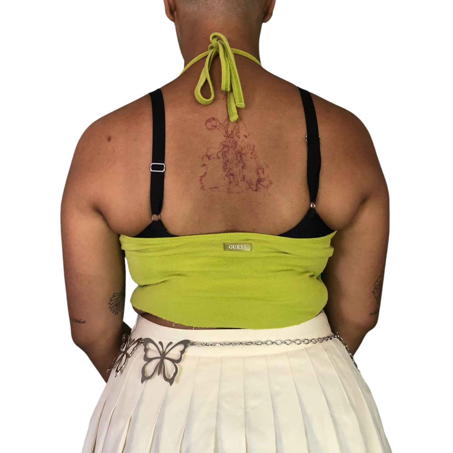 Y2K GUESS Lime Green Halter Top (M)