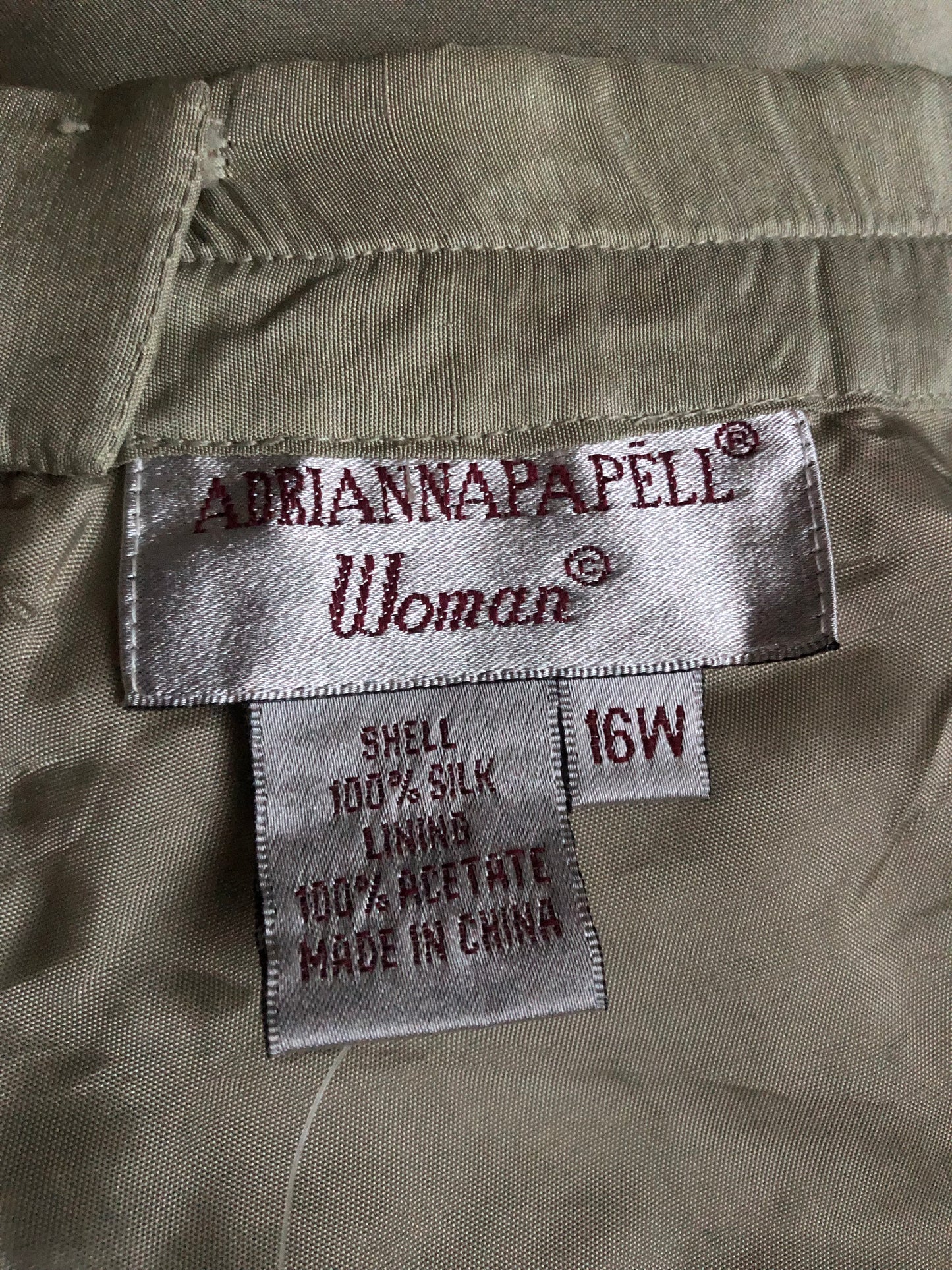 90’s Adrianna Papell Pistachio Green Silk Pants (2X)
