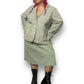 90’s Terry Lewis Mint Green Leather Skirt Suit