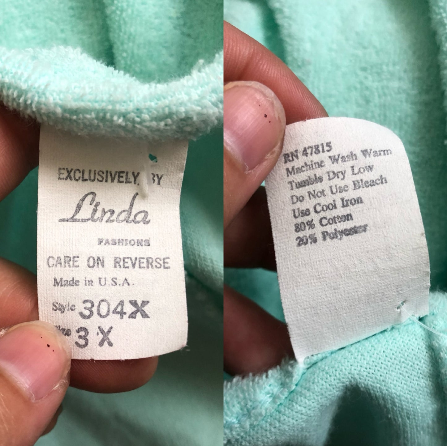 80’s Linda Aqua Blue Terrycloth Romper (3X)