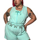 80’s Linda Aqua Blue Terrycloth Romper (3X)