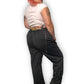 Y2K/Modern Maggie Barnes Gray and Black Pinstripe Slacks (3X)