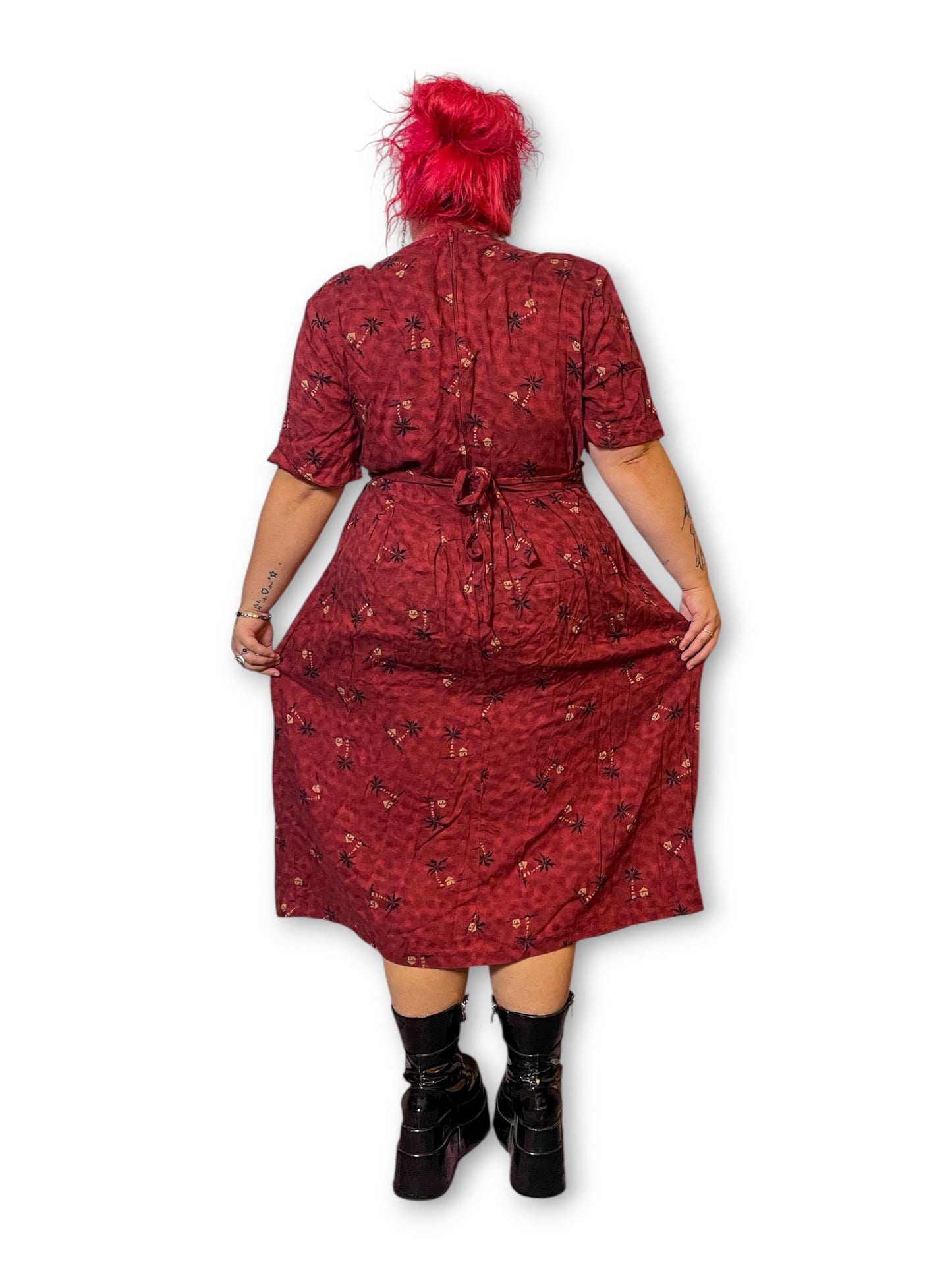 Y2K Animal Print Boho Maxi Dress (3X)