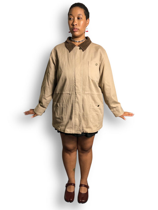 90’s/Y2K Denim & Co Khaki Chore Jacket (XL/2X)