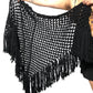 Black Crochet Knit Shawl